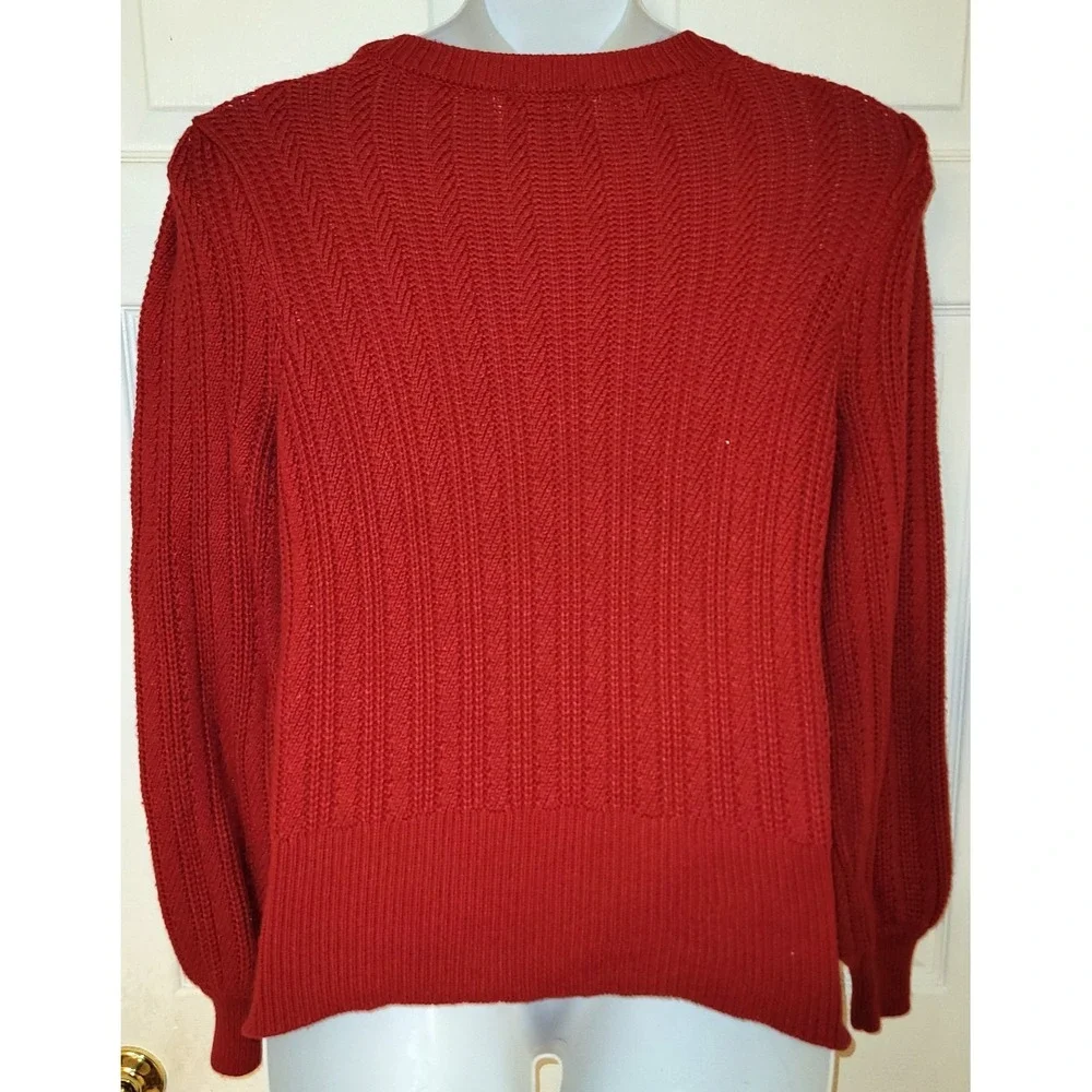 Biltmore Womens Large Cable Knit Sweater‎ Red